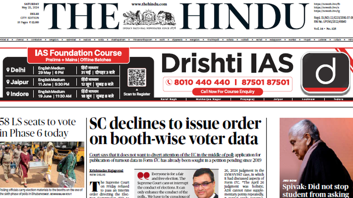 Sc Rejects Plea To Direct Eci To Upload Voter Data The Hindu